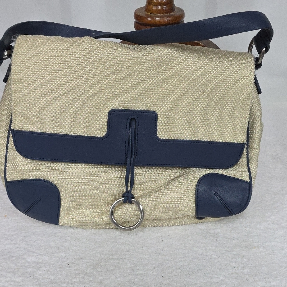 Navy and Cream Women's Bag
